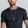 Vnox Mens Silver Color Bar Necklaces, Geometric Stainless Steel Pendant with Box Chain, Minimalst Metal Jewelry Gift for Him