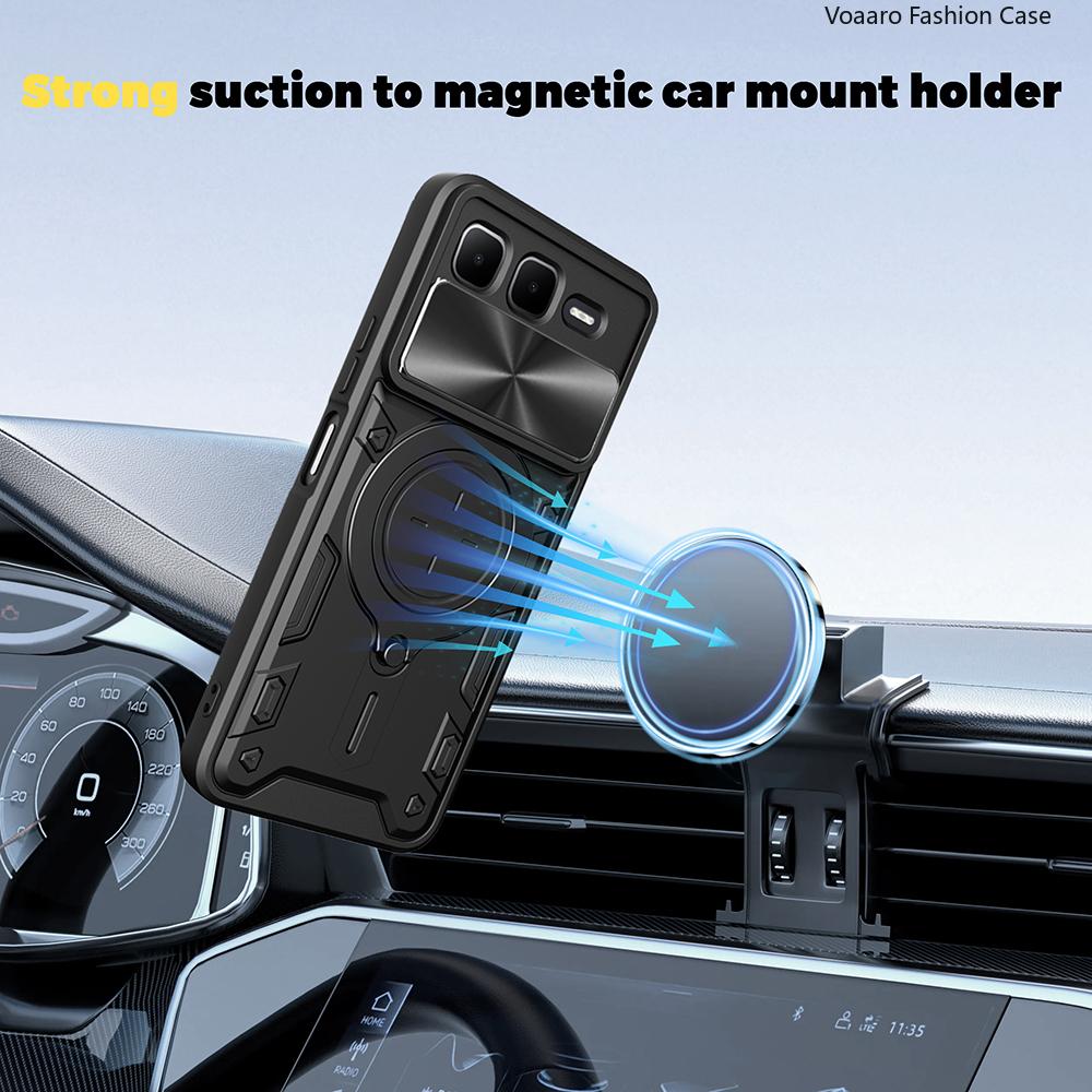 Slide Lens Armor Funda for Infinix Smart 10 Plus 4G Case for Infinix Smart 10 Plus 4G Case Magnetic Ring Stand Holder Cover Capa