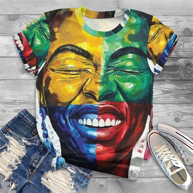 2024 New Fashion Men Women T-Shirt Streetwear African Girls 3d Print Graphic Tshirts Womens Clothes Daily Casual O-Neck Blouse