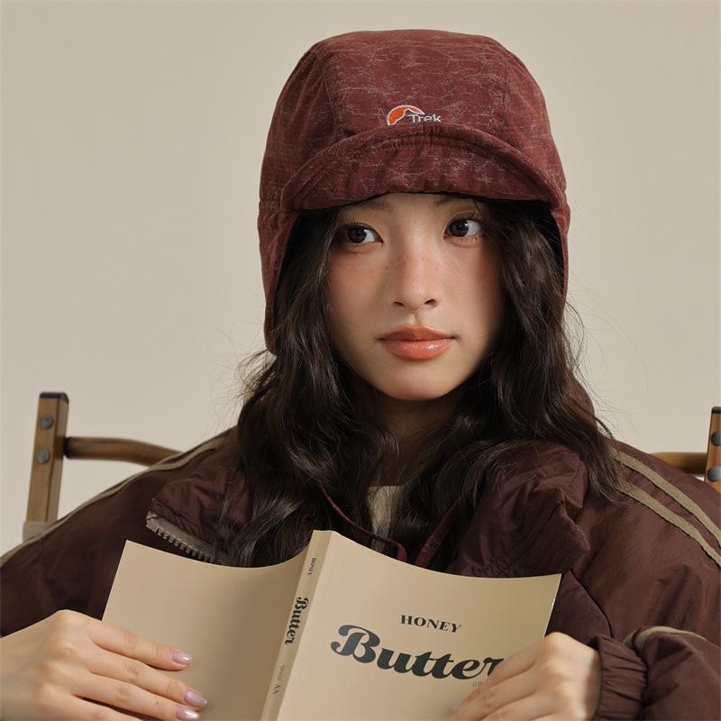 Trendy casual versatile retro simple cold ear protection hat waterproof windproof outdoor snow hat