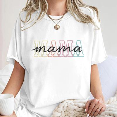 Mama Letter Print Fashion T-shirts Mother's Day Gift Shirt for Women Mama Vintage Design T Shirts Women's Clothing