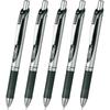 Pentel Ballpoint Pen Gel Ink Gel Knock Type 0.5mm Silver Shaft XBLN75ZA Black 5pcs