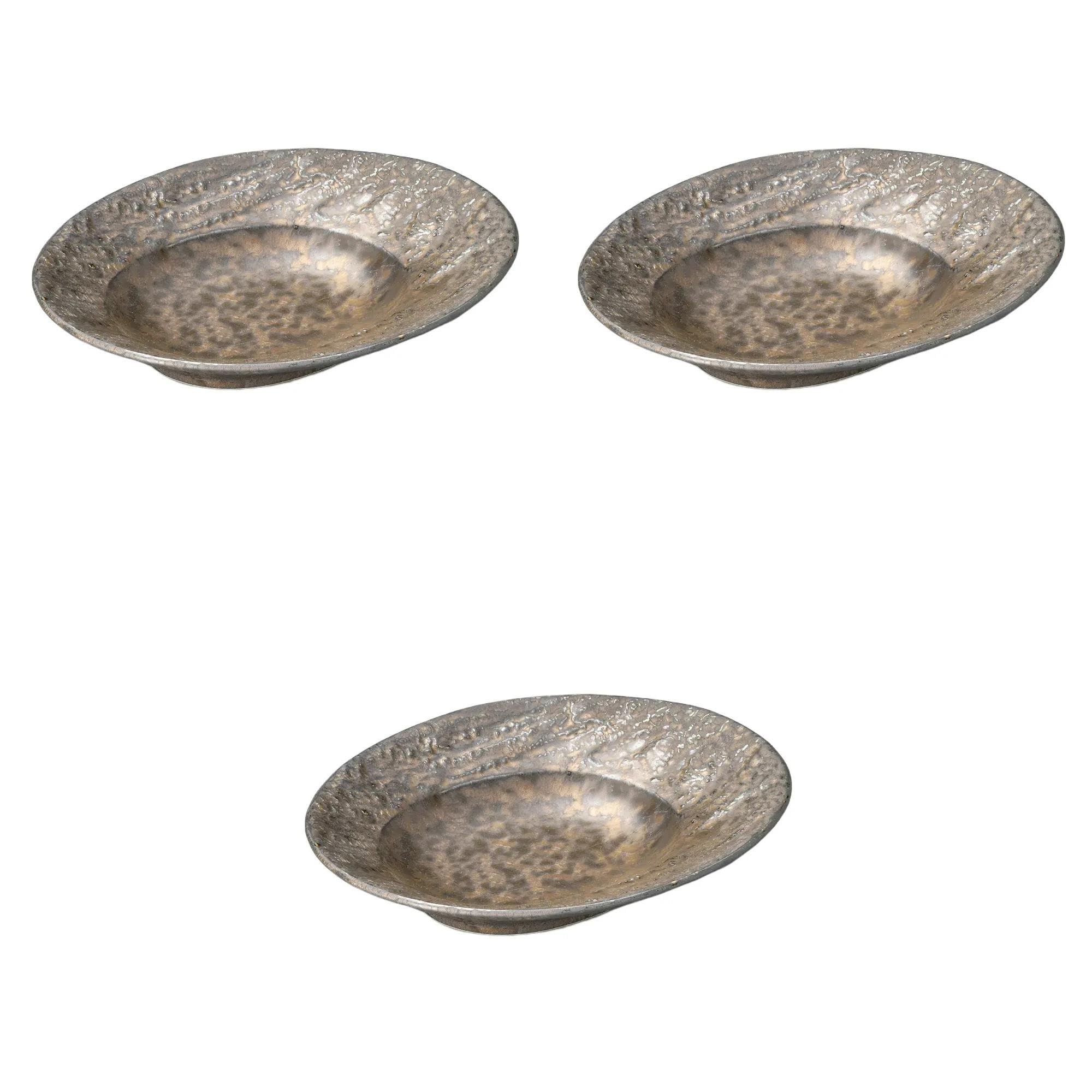 

Set of 3 Gold Crystal Oval Bowls x x Oval Bowls by Setomonohonpo [23.5 20.8 4.5 cm]