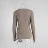 T-shirt Base da Donna a Maniche Lunghe a Righe Girocollo Slim Fit in Cotone per Autunno Inverno, Maglietta Intima Casual da Pendolare