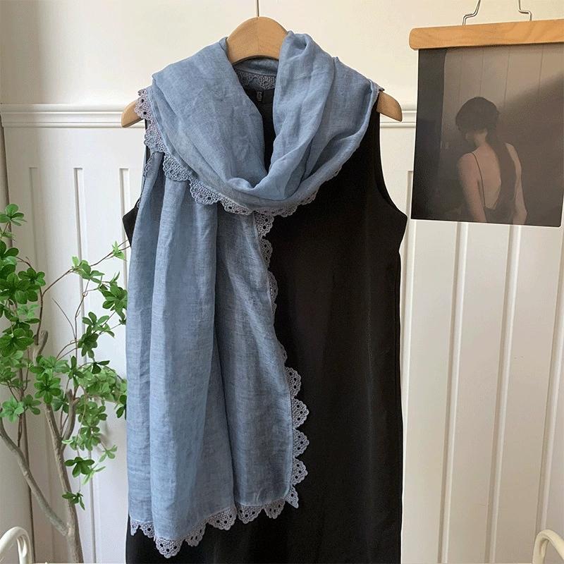 Spring and Autumn 95*185cm Ladies Scarves Lace Edged Shawl Scarf For Women