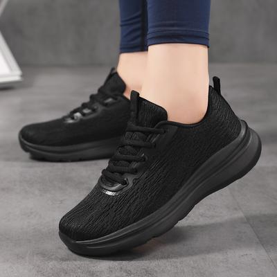 White Women Lightweight Sneakers Outdoor Running Sport Shoes Female Mesh Breathable Trainning Shoes White Flat Walking Shoes 44
