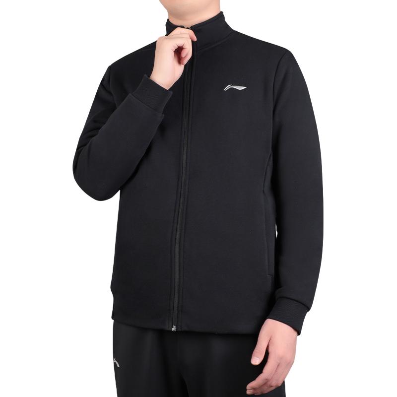 Li Ning Comfortable Versatile Simple Stand Collar Sweatshirt Men Sweatshirt AWDA325-1