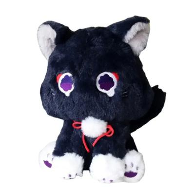 Black Scaramouche Cat Fluffy Impact Wanderer Pet Plush Toys Cosplay Doll Soft Stuffed Pillow Gift For Kids