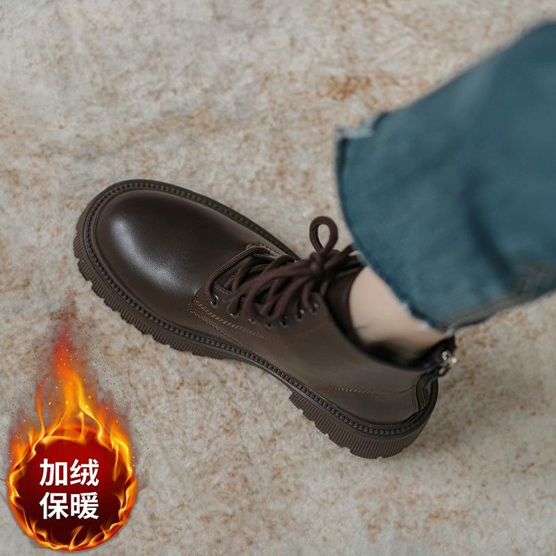 

Men Women Winter Spring Autumn Boots British Style Item Solid Color Thick Sole Height Increasing Wear resistant Short Tube 38