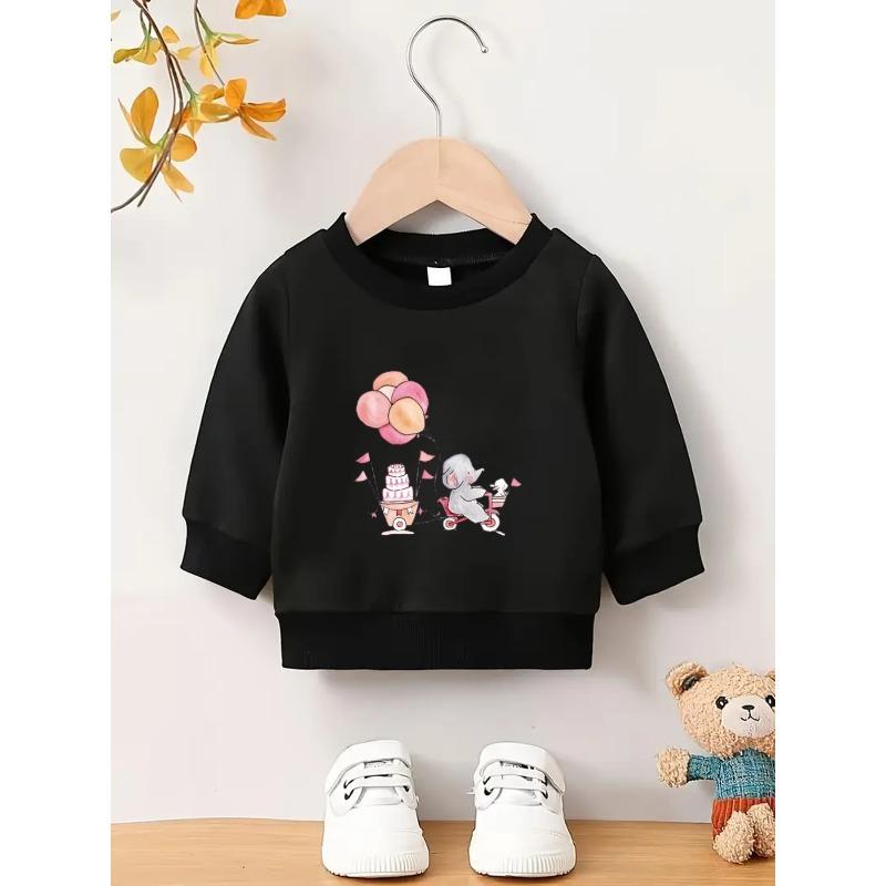 European Size A Brightly Colored Print Pattern, a Comfortable And Skin-Friendly Round-Neck Sweatshirt for Baby , Perfect for Everyday Wear