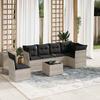 VidaXL Garden Lounge Set with Cushions 7 Pcs, Patio Sofas, Patio Furniture Set, Outdoor Furniture, Grey 3217712
