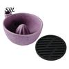 Multifunktionale Schüssel für Lebensmittelzubereitung Berry Swirl mit Abtropfvorrichtung und Silikonpad, Keramik Retro Ofen Leicht zu reinigen Spülmaschinenfest Gebrannter Sieb, Kompaktes Sieb