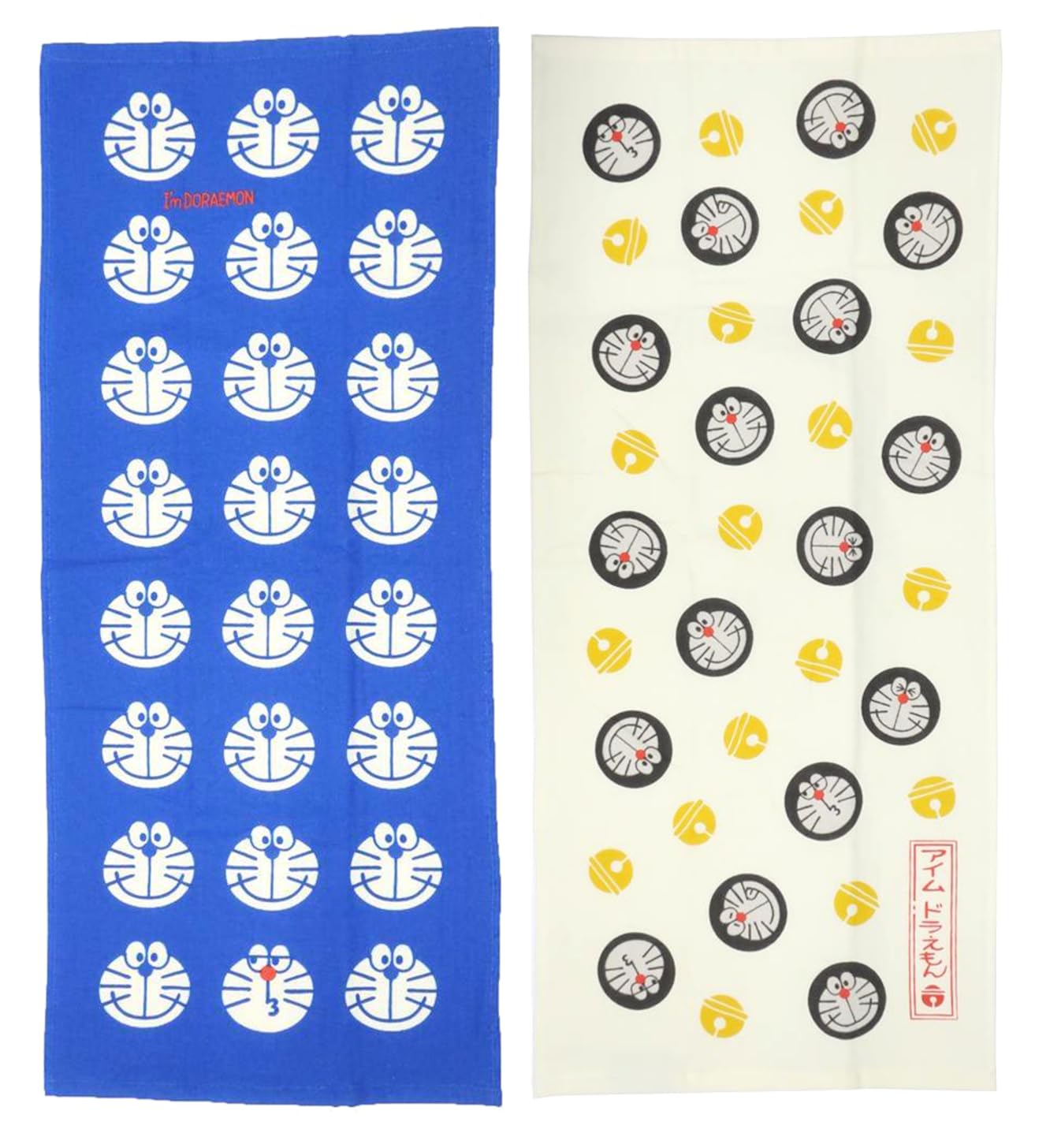 

Набор из 2 полотенец для лица Marushin Doraemon с узорами Face Dot (Синий Вагокоро/Желтый Вагокоро) синий