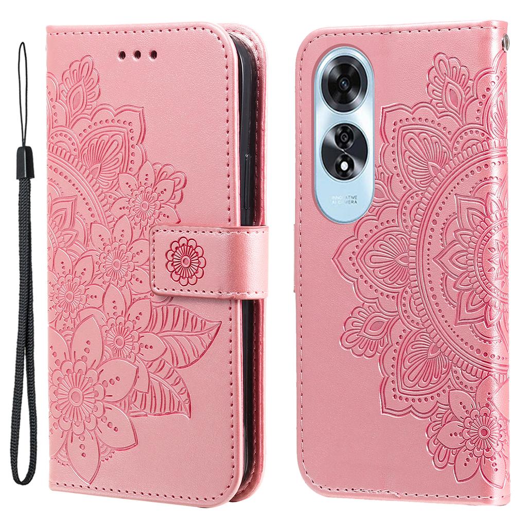 For Oppo A60 4G Case Floral Pattern PU Leather Wallet Stand Phone Cover