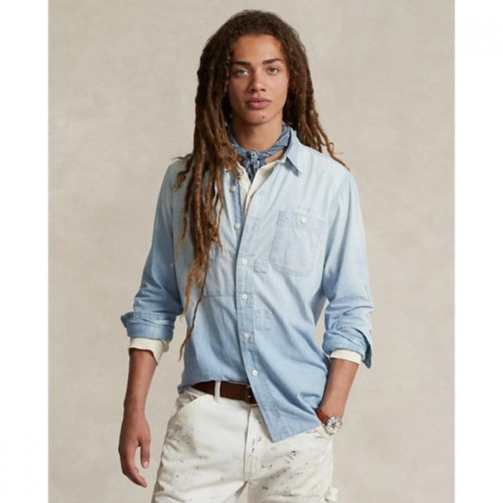 Polo Ralph Lauren Mens Classic Fit Indigo Chambray Work Shirt  Mnpowov16823023999 S
