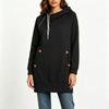 Women's Casual Hooded Zip-Up Sweatshirt Tunic for Everyday Wear
