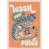 Tiger Wash Your Paws Crocodile Brush Your Teeth Bathroom Poster Fun Toilet Quote Canvas Printing Wall Art Funky Room Home Decor