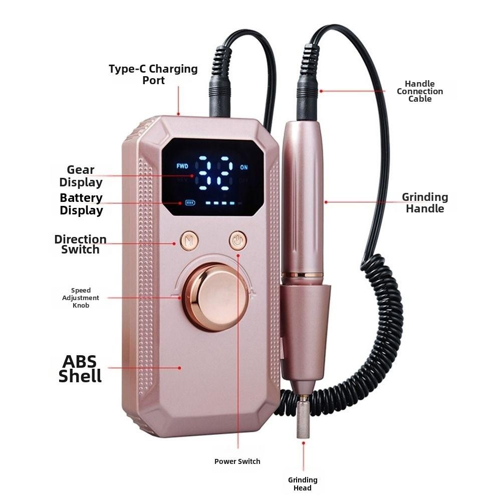 Rechargeable Electric Nail Polishing Grinder LED Display Nail Grinder Nail Tools