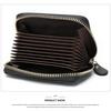 Genuine Leather Card Holder Zipper ID Credit Card RFID Blocking Slim Mini Wallet Organ Card Bag