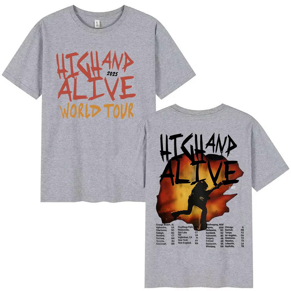 2026 Vintage Keith Urban High and Alive World Tour Tshirt Mens Hip Hop Gothic Cotton Short Sleeve Fans Gift Streetwear