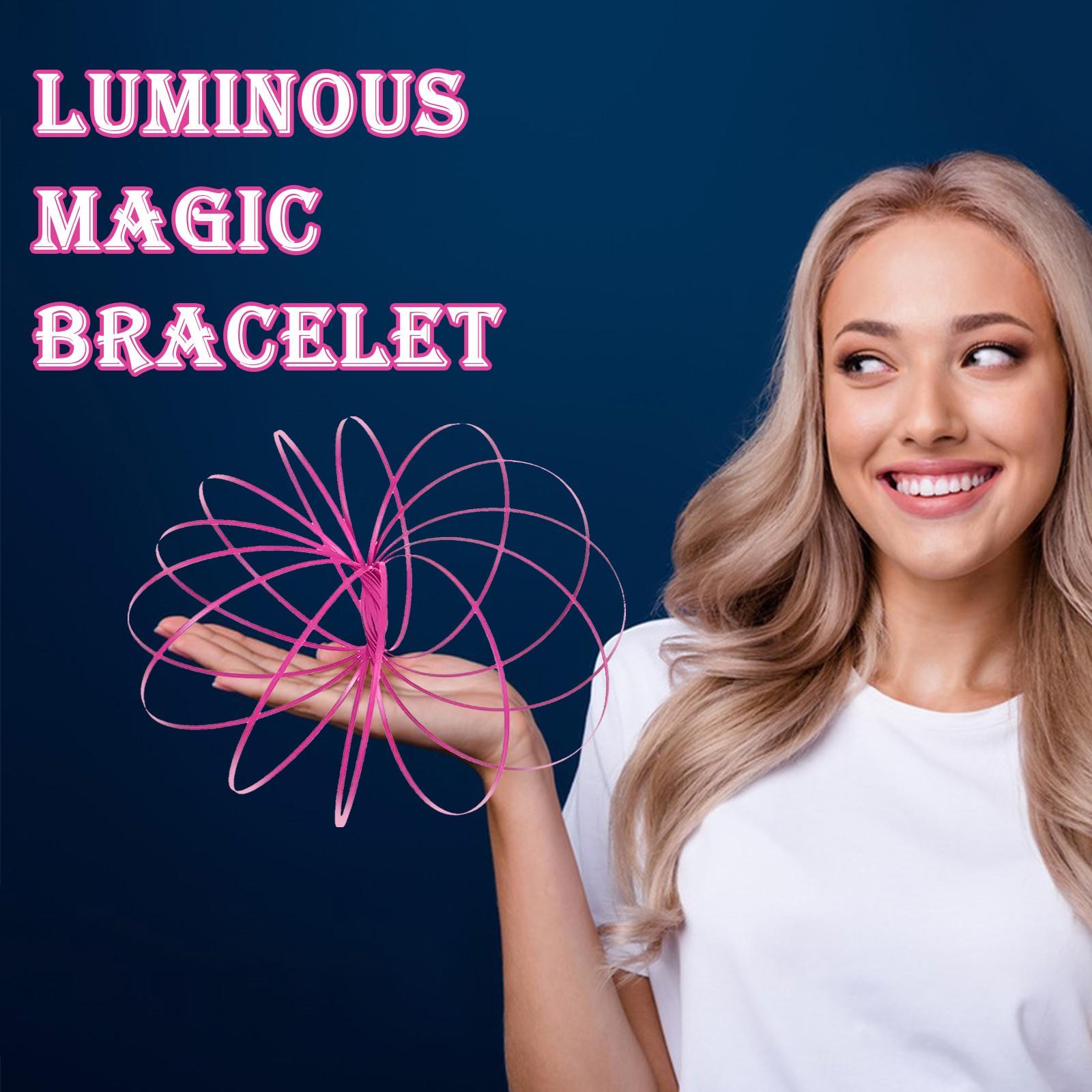 

Браслет из нержавеющей стали с подсветкой, металлический браслет, вращающееся 3D-кольцо, мобильный браслет, светящийся One Size красный