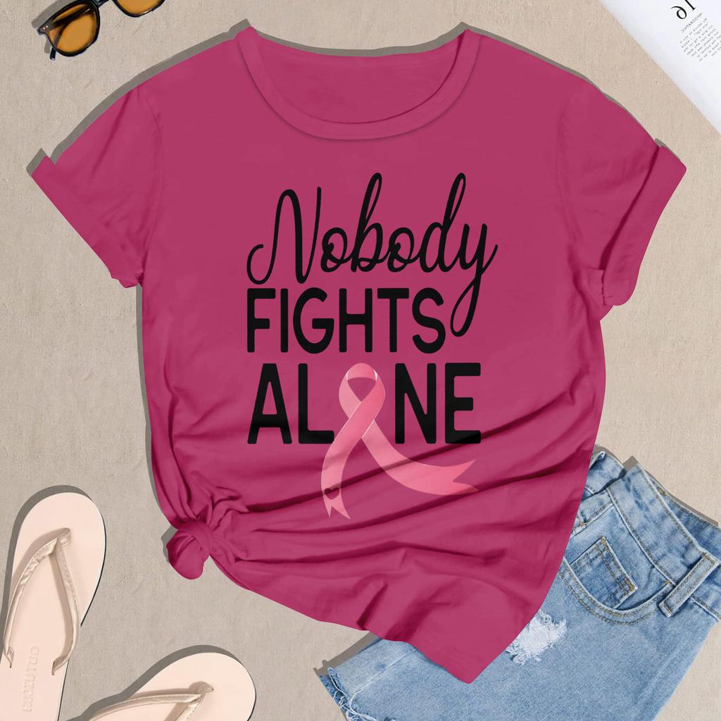 Women's Casual Halloween Breast Print T-Shirt Round Neck Pullover Short Sleeve Top