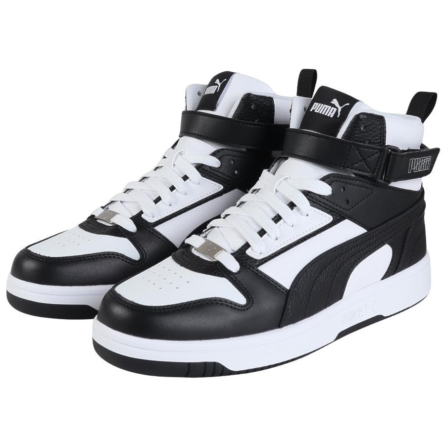Puma Rebound Joy Comfortable Versatile Low-Top High-Top Sneakers Unisex Sneakers Black White 398429-02