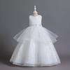 Christmas Girl Princess Dress Sleeveless Lace Tulle Formal Gown for Wedding Party Piano Performance Flower Girl Dress