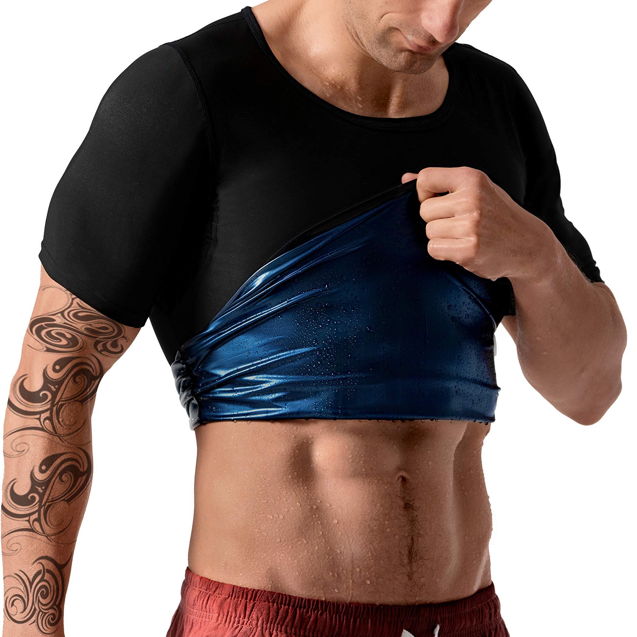 

Мужская рубашка для сауны, спортивный костюм, тренажер для талии, жилет для похудения, тренировочная майка, корректирующее белье, формирователь тела, термофутболка, нижнее белье S синий