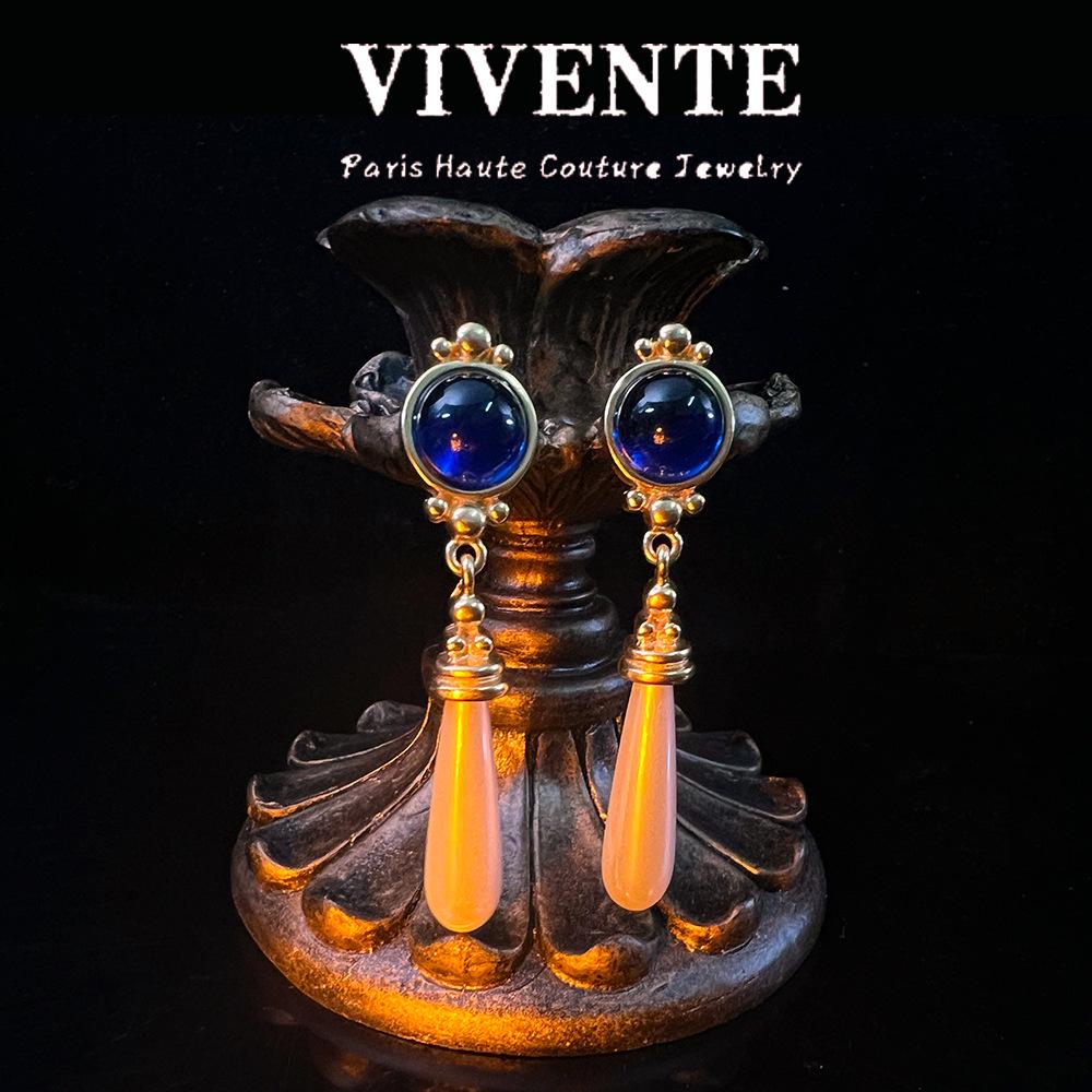 New Pearl Water Drop Earrings: Retro Niche, Court Style, High-End, Gold-Plated Copper.