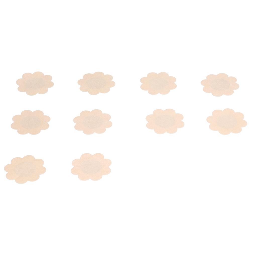 5 Pairs Disposable Breast Pasties Comfortable Beige Adhesive Bras Invisible Nipple CoversFlower