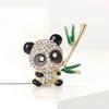 Strass Bambus Panda Brosche für Damen Emaille Tier Anstecknadeln Bankett Party Rucksack Geschenke Schmuck Accessoires