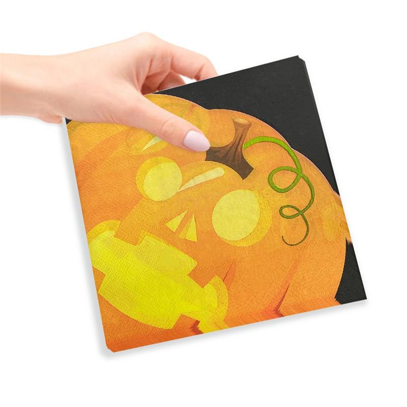 20pcs Funny Pumpkin Disposable Paper Napkins Home Table Dinner Tableware Party Decoration
