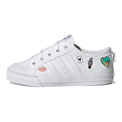 Originály Nizza C Plátené Pohodlné Odolné Nízke Skate Topánky Detské Tenisky Biele FY3399