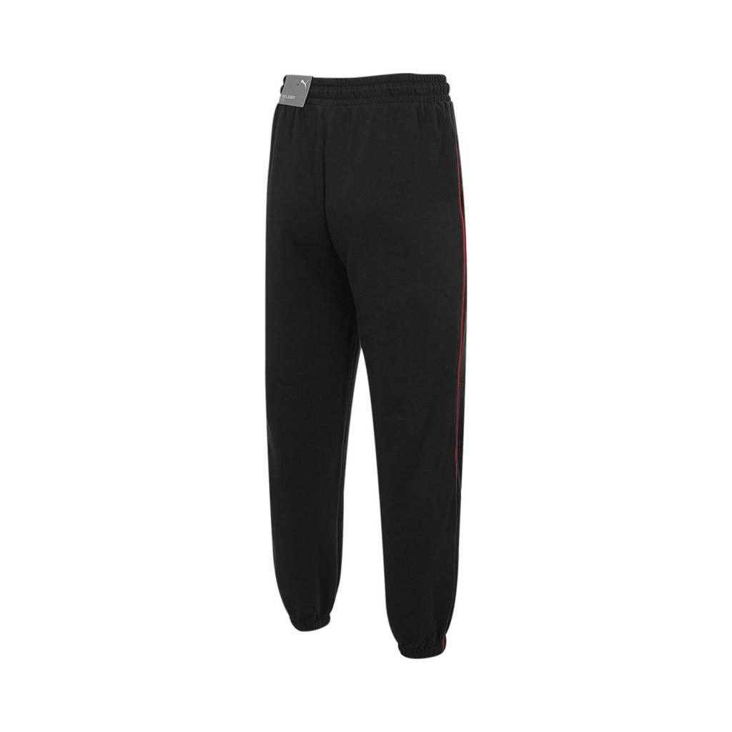 Puma Retro Brand Logo Pattern Outdoor Casual Elastic Drawstring Cuffed Knitted Sports Pants Women Pants Black 625820-01