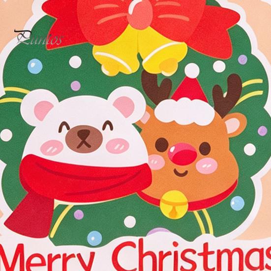 Decorative Paper Cards 10Pcs Merry Christmas Greeting Set, Folding Cartoon Blank Xmas Message Note Cards, Festive Blessing for Holiday Gift