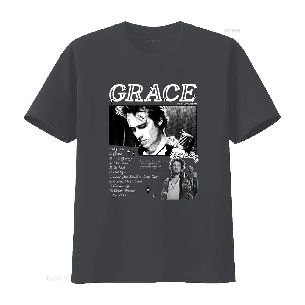 Jeff Buckley Grace Album Design T Shirt Merchandise Music Lover Vintage Washed Fashion Top For Everyday Wear Designer Clothes