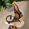 Fashion Women Summer Lightweight Wedge Sandals Fashion Out Clip Toe Thong Roman Sandals Hollow Comfortable Non Slip Beach Shoes Woman