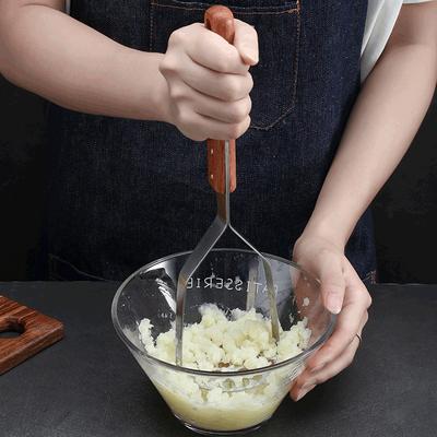 304 Stainless Steel Potato Puree Press Manual Mashing Device Garlic Sweet Potato and Fruit Potato Press Kitchen Small Tool