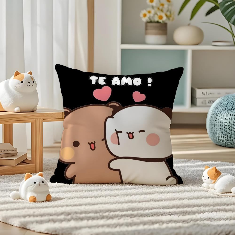 Popular Lovely Cartoon Bubu & Dudu Cute 2 Pillow Case Double-Sided Plush Sofa Cushion Covers Organic Breathable Invisible Zipper