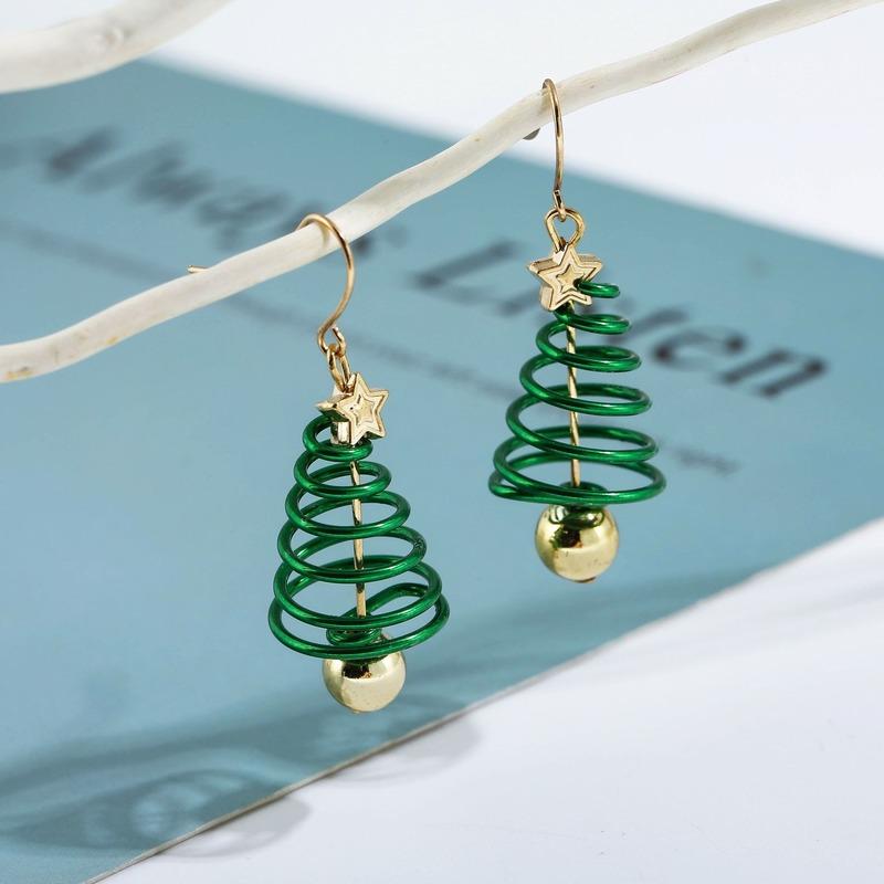 Orecchini Pendenti A Forma Di Albero Di Natale - Gioielli Colorati Per Donne - Accessori Da Festa
