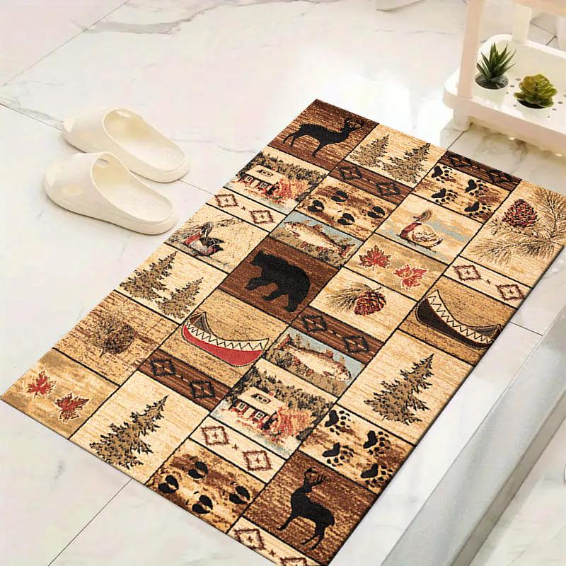 Cabin Bear Carpet Rug for Living Room Bedroom Home Sofa Decoration,Kids play Non-slip Floor Mat