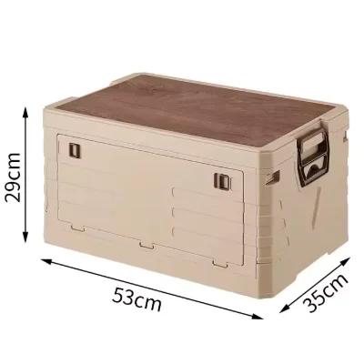 Double-Layered Picnic Storage Box, Folding Design for Outdoor Use with Multi-Functional Organizer