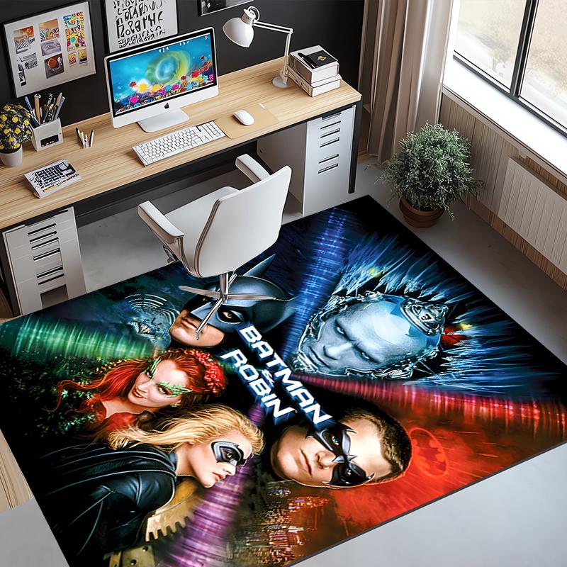 Batman Pattern Rug, Indoor/Outdoor Mat, for Picnic, Gameroom, Bedroom, Office, Living Room, Home Decor Carpet, Birthday Gift