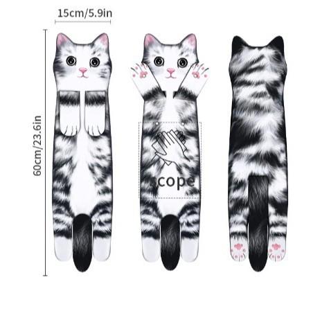 Komik Kedi El Havluları Mutfak Banyo El Havlusu Topu Asma Halkalı Hızlı Kuruyan Yumuşak Emici Mikrofiber yaratıcı Havlular