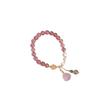Gentle style strawberry crystal lotus bracelet, natural pearl accessories, spring-themed bracelet for girls, versatile and detachable pendant