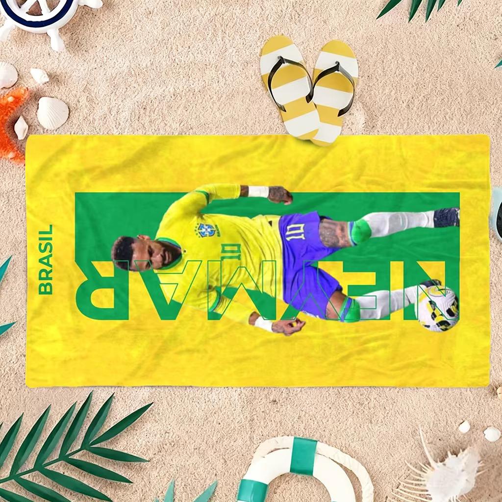 Brazil Soccer 10 Beach Towel, Quick Drying for Seaside Pool Camping Vacation Yoga Family Friends Gift