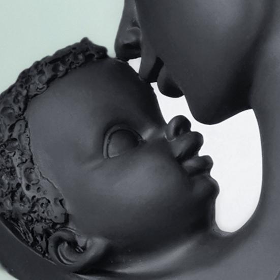Mother Kid Kiss Statue Resin Abstract Art Sculpture Home Decor Desktop Family Love Figurine Gift for Mom from Son Daughter