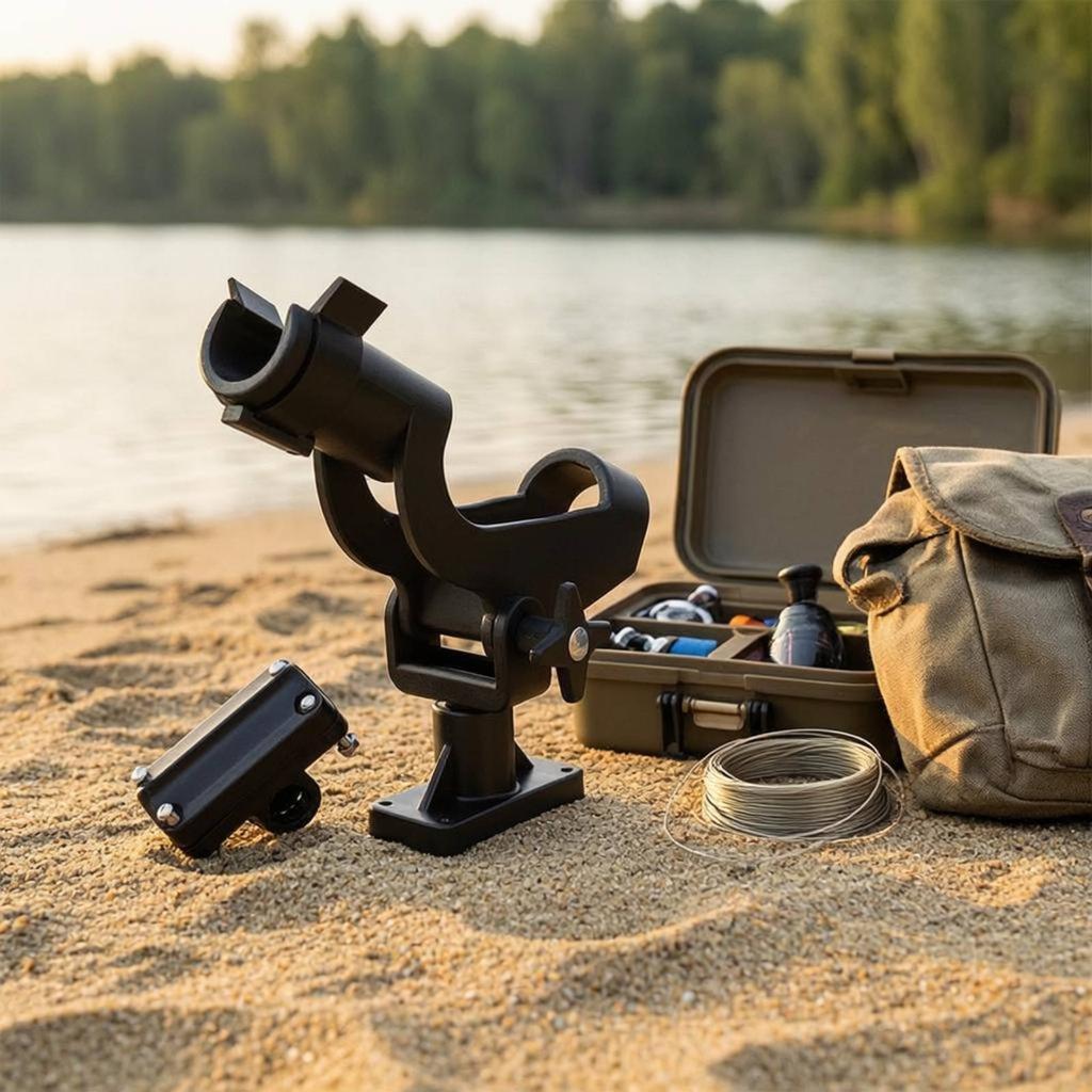Kayak Fishing Rod Holder Adjustable Rotating Rod Holder Boat Fishing Pole Mount Easy To Install Stable Grip For Anglers