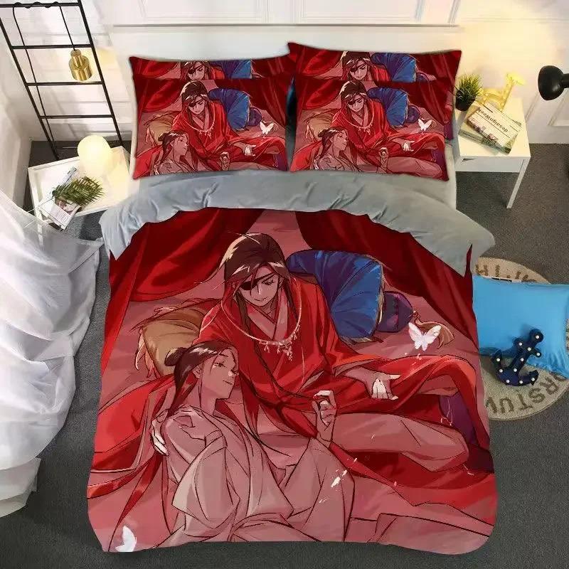 Heaven official’s blessing Duvet cover pillowcase All seasons oversize bed sheet three piece set Full Size Anime